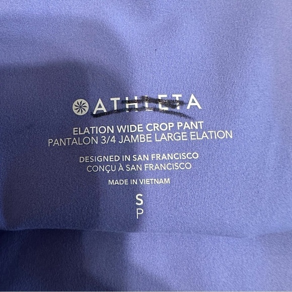 Athleta Elation Wide Crop Pant in Lavender/Adonis Blue Size Small NWT - Picture 8 of 9